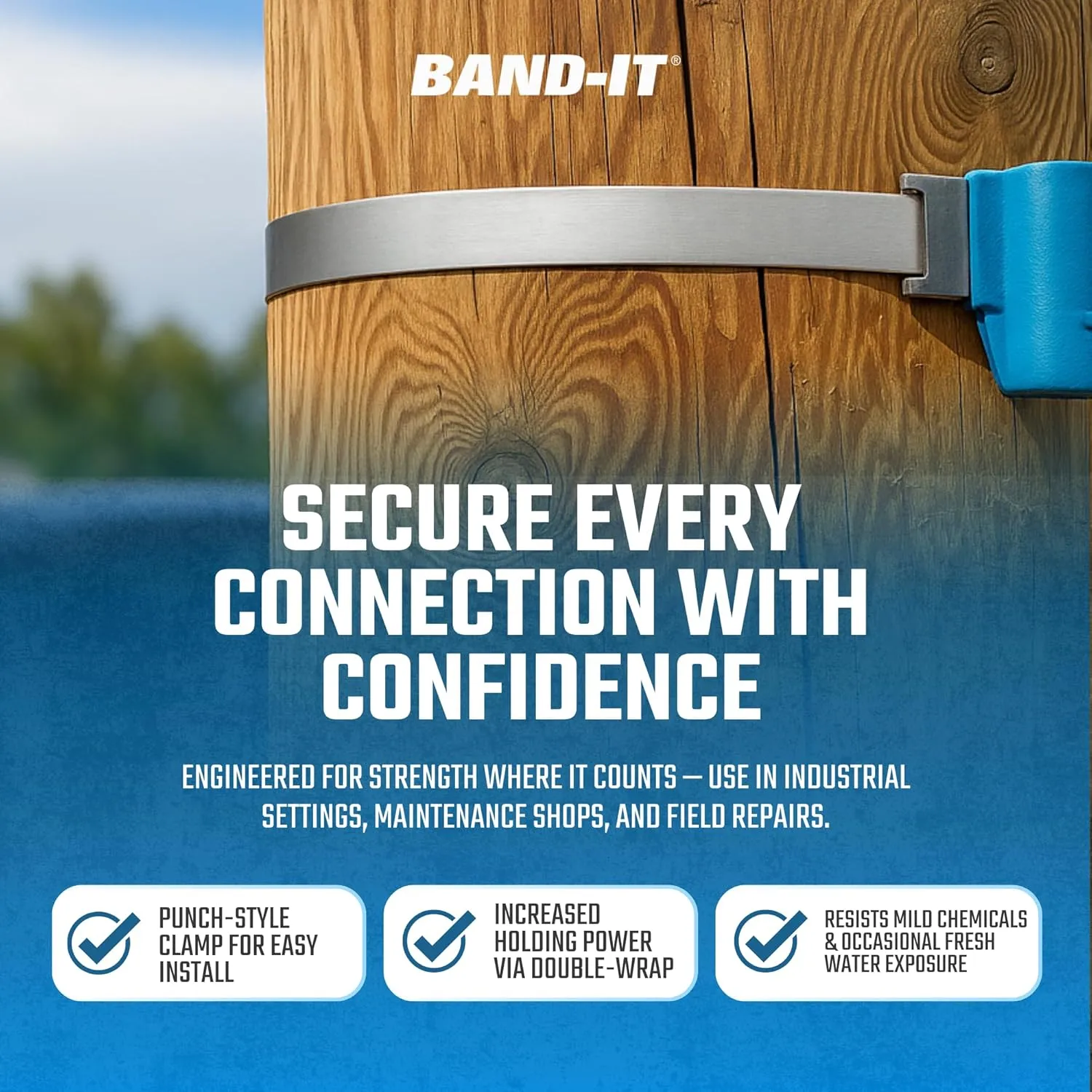 BAND-IT Galvanized Carbon Steel Center Punch Clamps