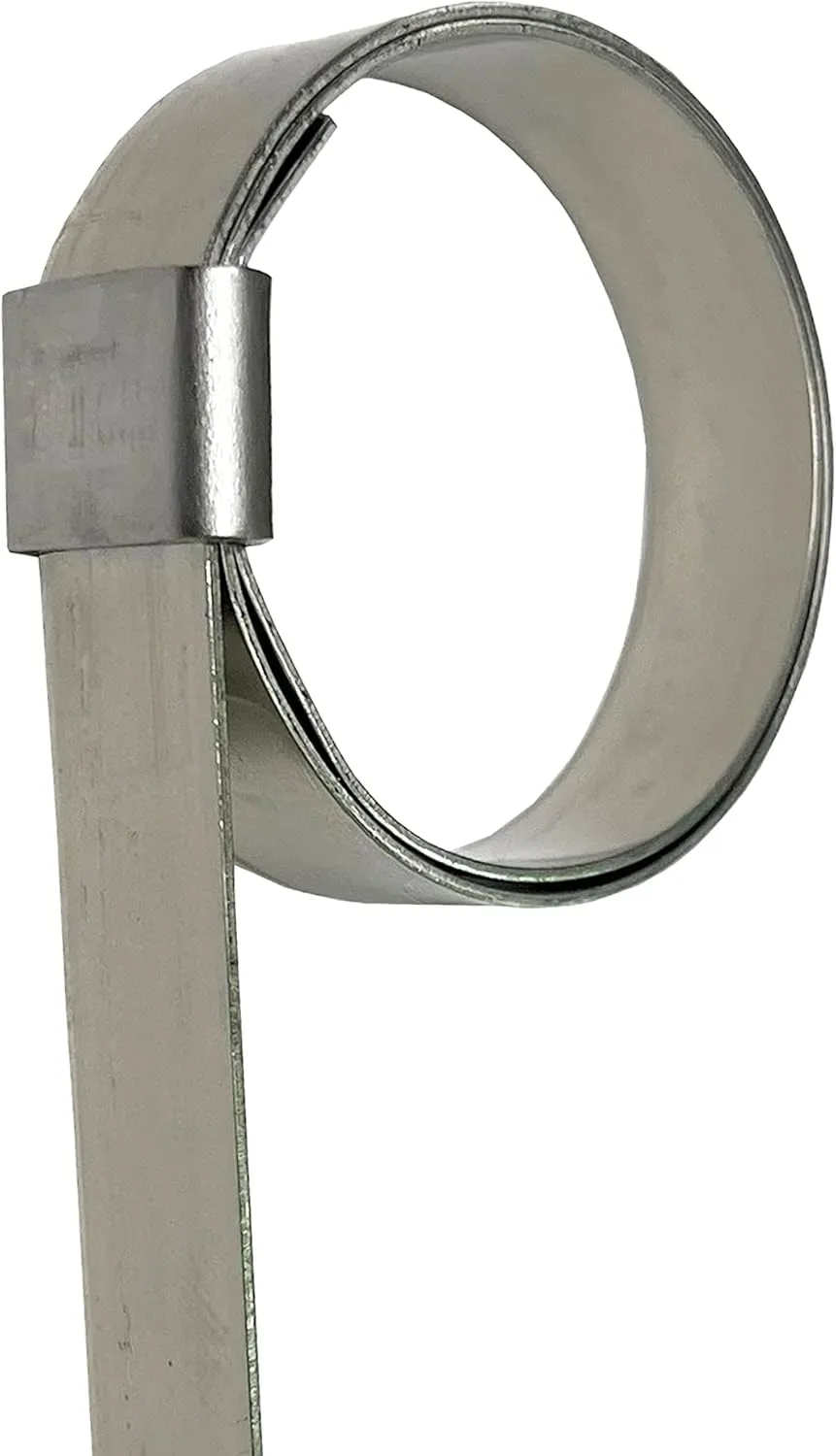 BAND-IT JS2439 Junior 3/8" Wide x 0.025" Thick, 1" Diameter, 201 Stainless Steel Smooth I.D. Clamp (100 Per Box) 3/8 in W x