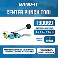 BAND-IT T30069 Center Punch Tool, Includes Adapter For 3/8" Wide Center Punch Clamps