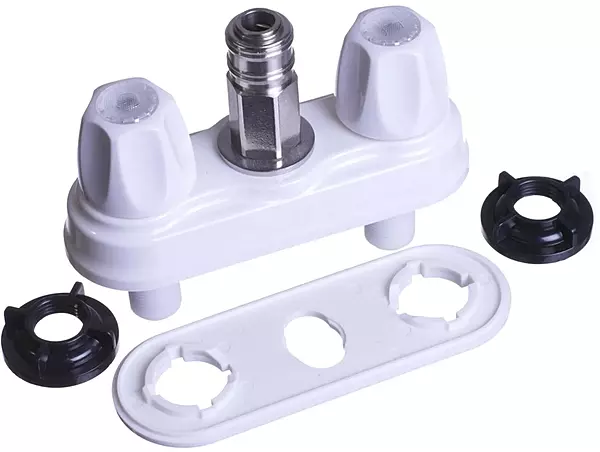 B&B Molders 94140 Faucet 4" On Center with 1/2" Quick Disconnect - Polar White