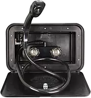 B&B Molders, 94196 Exterior Shower Box – Black, Self-Contained RV Hatch with Leak-Resistant Curved Shower Head, UV-Stable Acrylonitrile, OEM Replacement – Made in USA