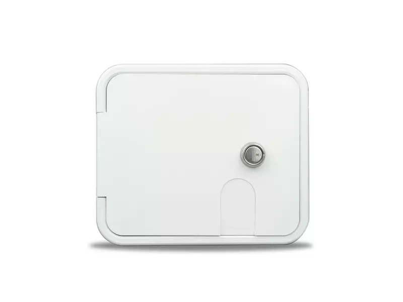 B&B Molders 94253 City/Gravity Water Fill Center with Brass Check Valve & Key Lock - Polar White