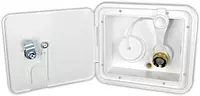 B&B Molders 94253 City/Gravity Water Fill Center with Brass Check Valve & Key Lock - Polar White