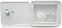B&B Molders 94253 City/Gravity Water Fill Center with Brass Check Valve & Key Lock - Polar White
