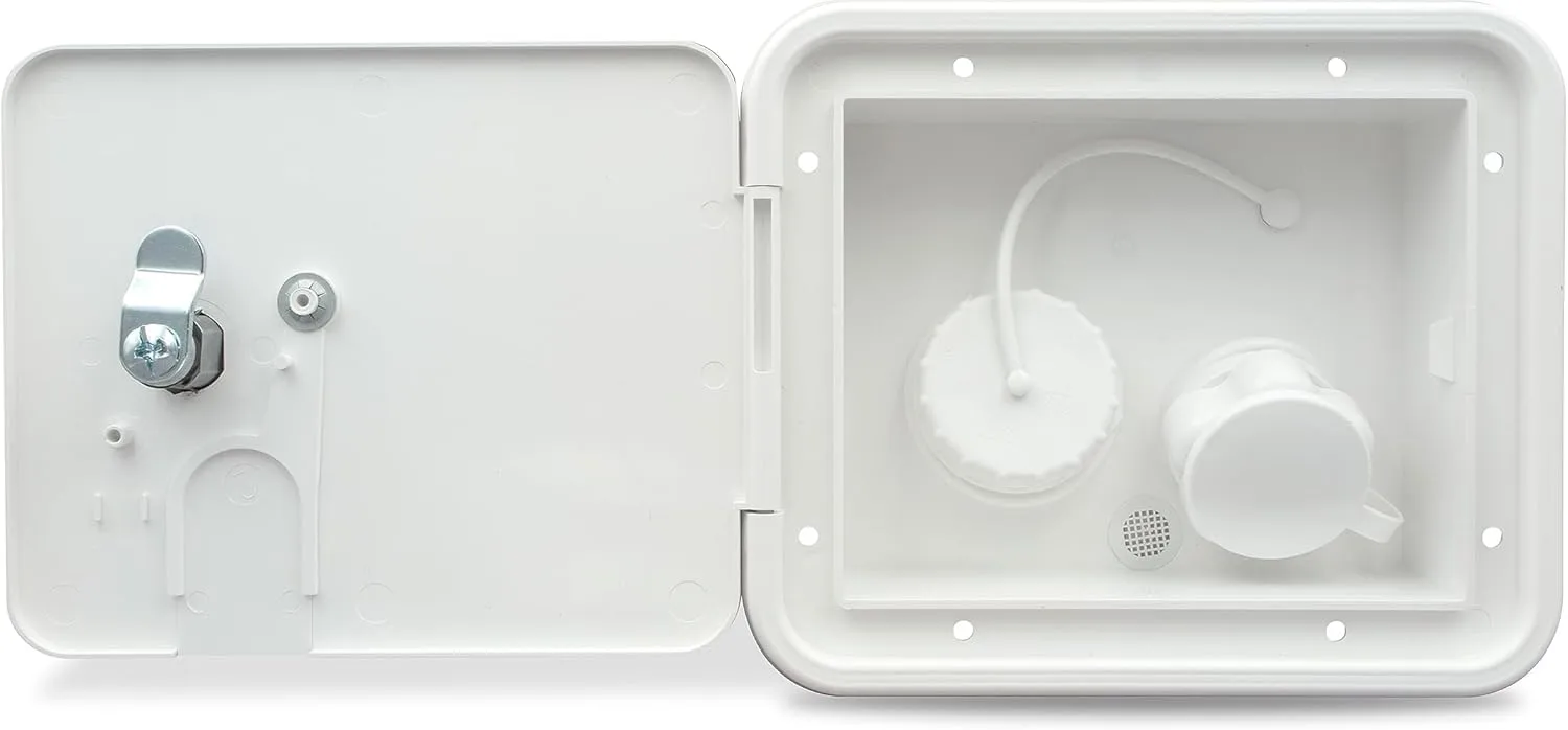 B&B Molders 94254 City/Gravity Water Fill Center with Plastic Check Valve and Key - Polar White