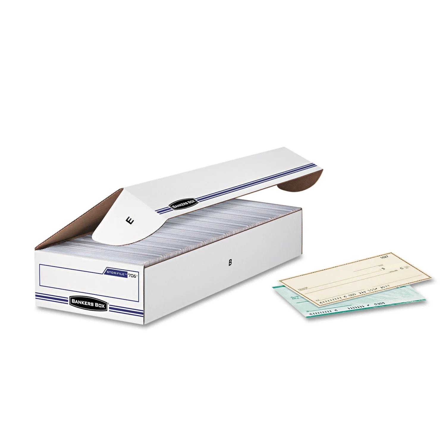 Bankers Box 12 Pack STOR/FILE Check Storage Boxes, Standard Setup, Attached Flip Top Lid, 4 x 9 x 24 Inches
