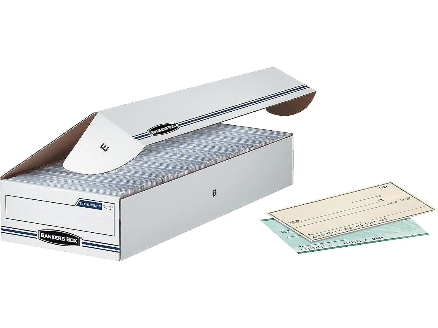 Bankers Box 12 Pack STOR/FILE Check Storage Boxes, Standard Setup, Attached Flip Top Lid, 4 x 9 x 24 Inches