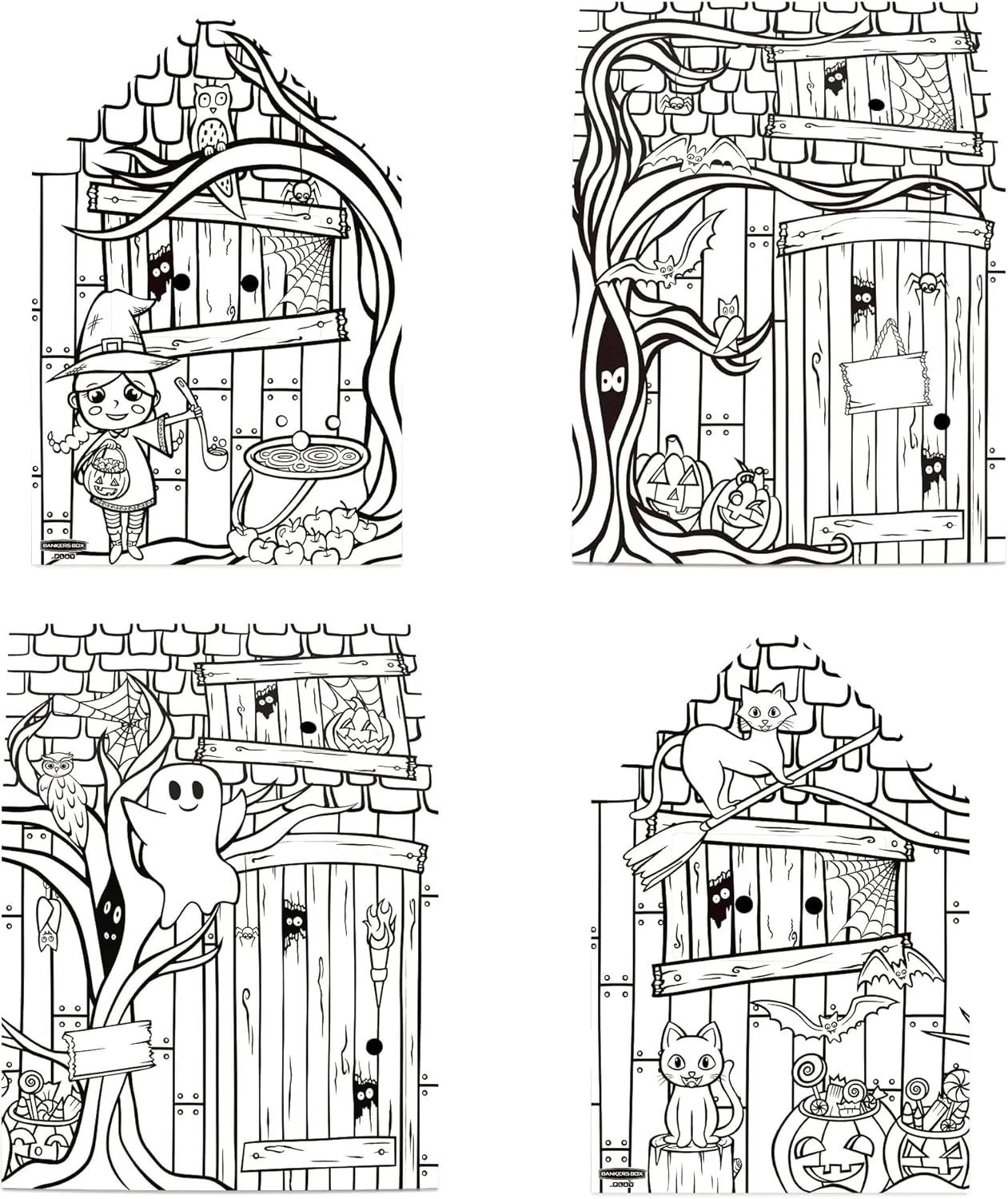 Bankers Box at Play Color in Halloween Playhouse, Cardboard Playhouse and Life Size Craft Activity for Kids and Families