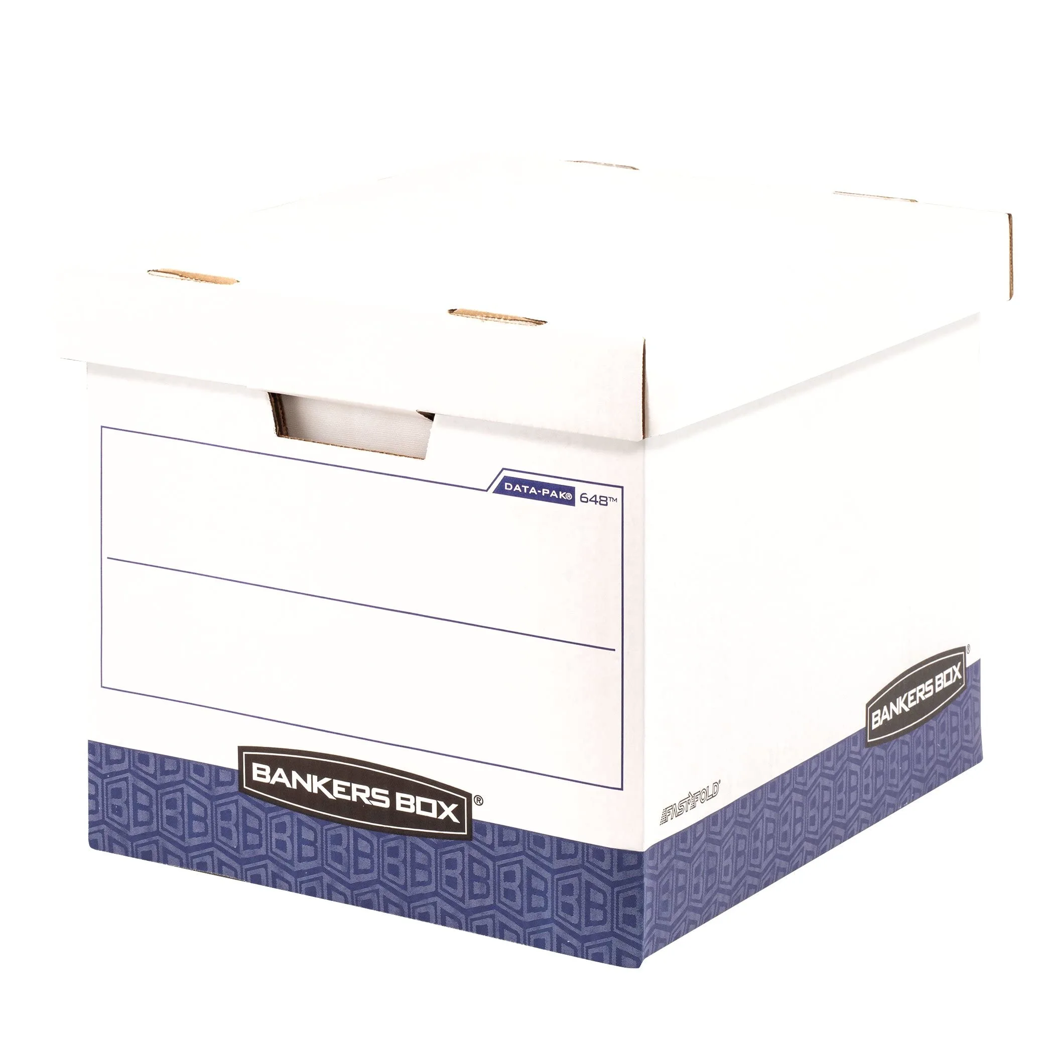 Bankers Box 12 Pack DATA-PAK File Storage Boxes, Letter/Legal, 13 x 13.75 x 17.75 in, White/Blue