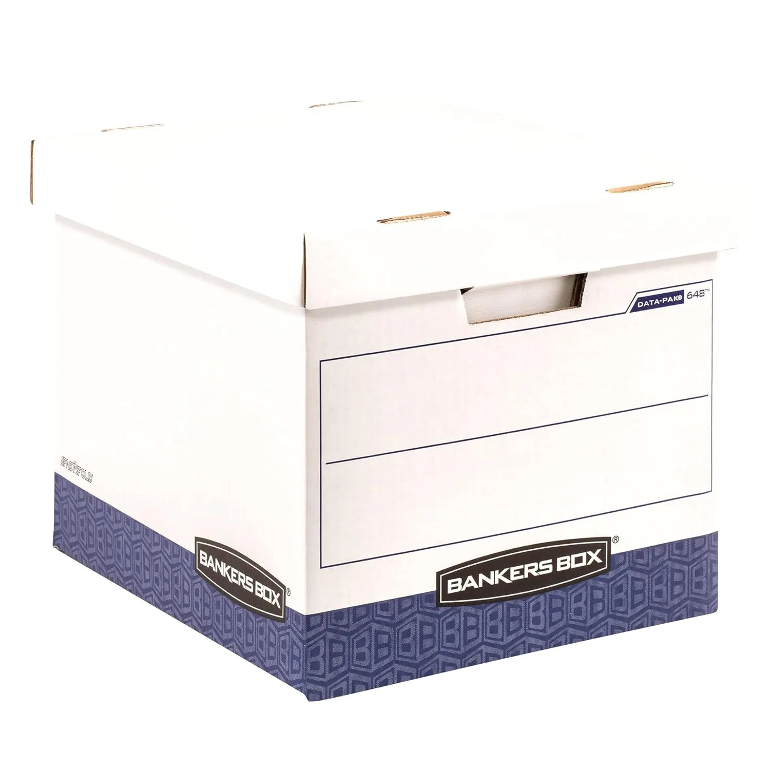 Bankers Box 12 Pack DATA-PAK File Storage Boxes, Letter/Legal, 13 x 13.75 x 17.75 in, White/Blue