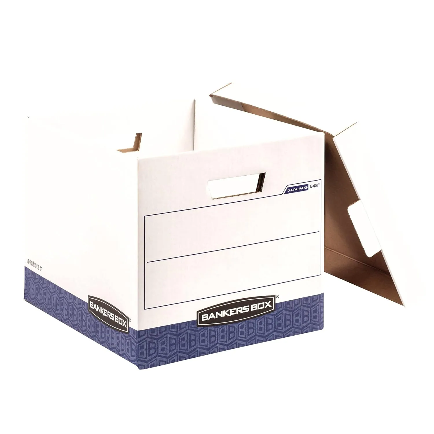 Bankers Box 12 Pack DATA-PAK File Storage Boxes, Letter/Legal, 13 x 13.75 x 17.75 in, White/Blue