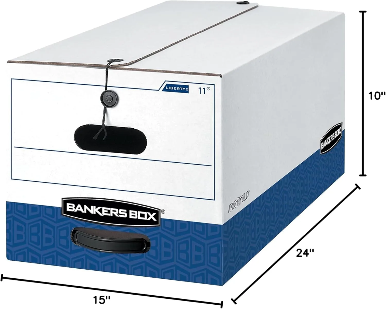 Bankers Box Liberty FastFold Heavy-Duty Storage Box, Letter Size, 4/Carton