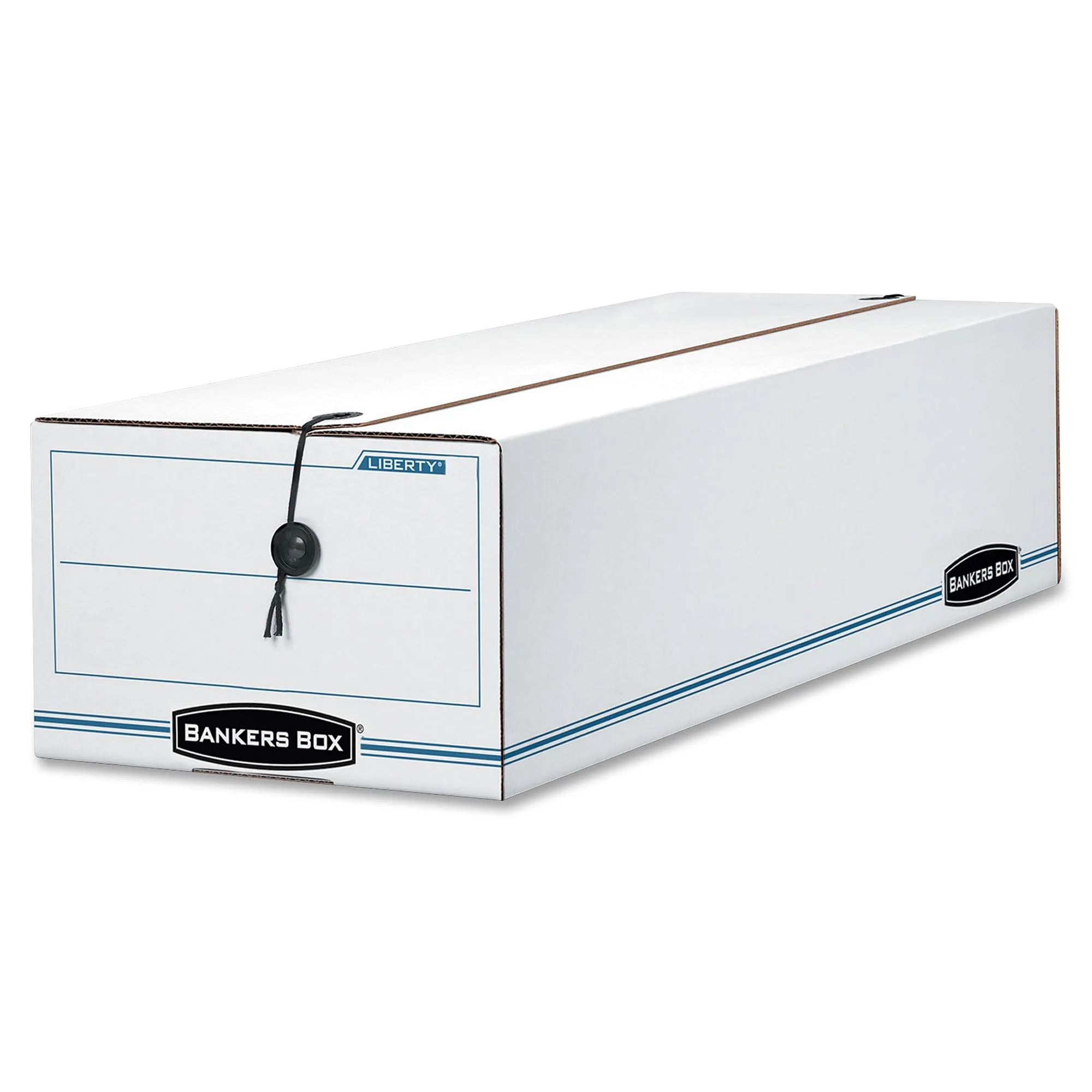 Bankers Box LIBERTY Check and Form Boxes, Standard Set-Up, String and Button, 4 1/4 x 6 x 23 1/4 Inches, Case of 12 (00003) 4.25" x 23.25" x 6"