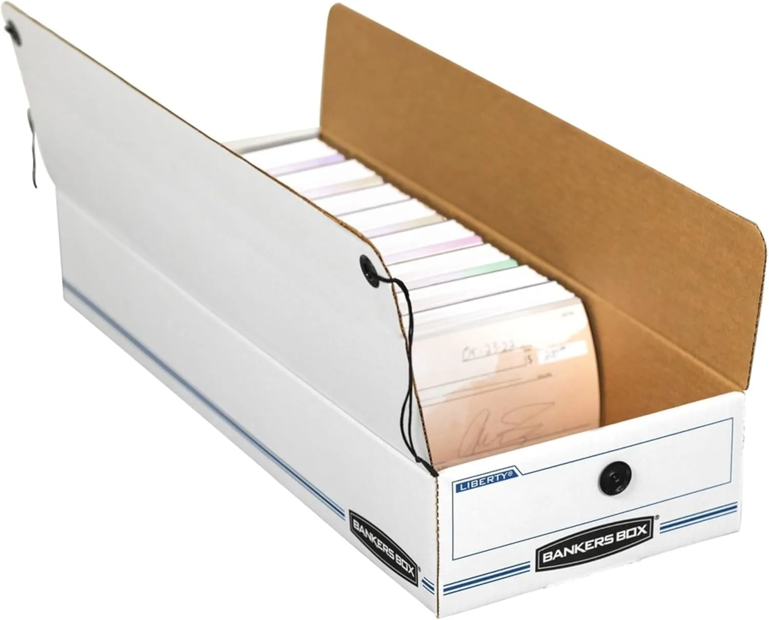 Bankers Box LIBERTY Check and Form Boxes, Standard Set-Up, String and Button, 4 1/4 x 6 x 23 1/4 Inches, Case of 12 (00003) 4.25" x 23.25" x 6"