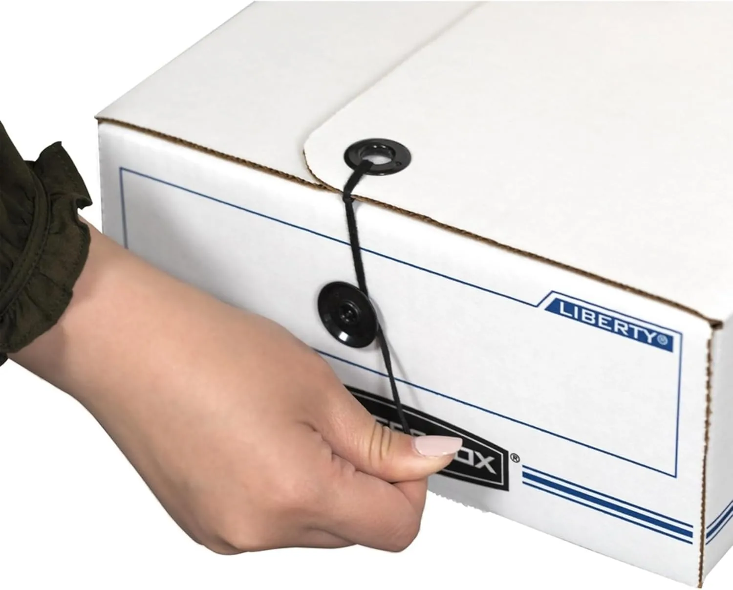 Bankers Box LIBERTY Check and Form Boxes, Standard Set-Up, String and Button, 4 1/4 x 6 x 23 1/4 Inches, Case of 12 (00003) 4.25" x 23.25" x 6"