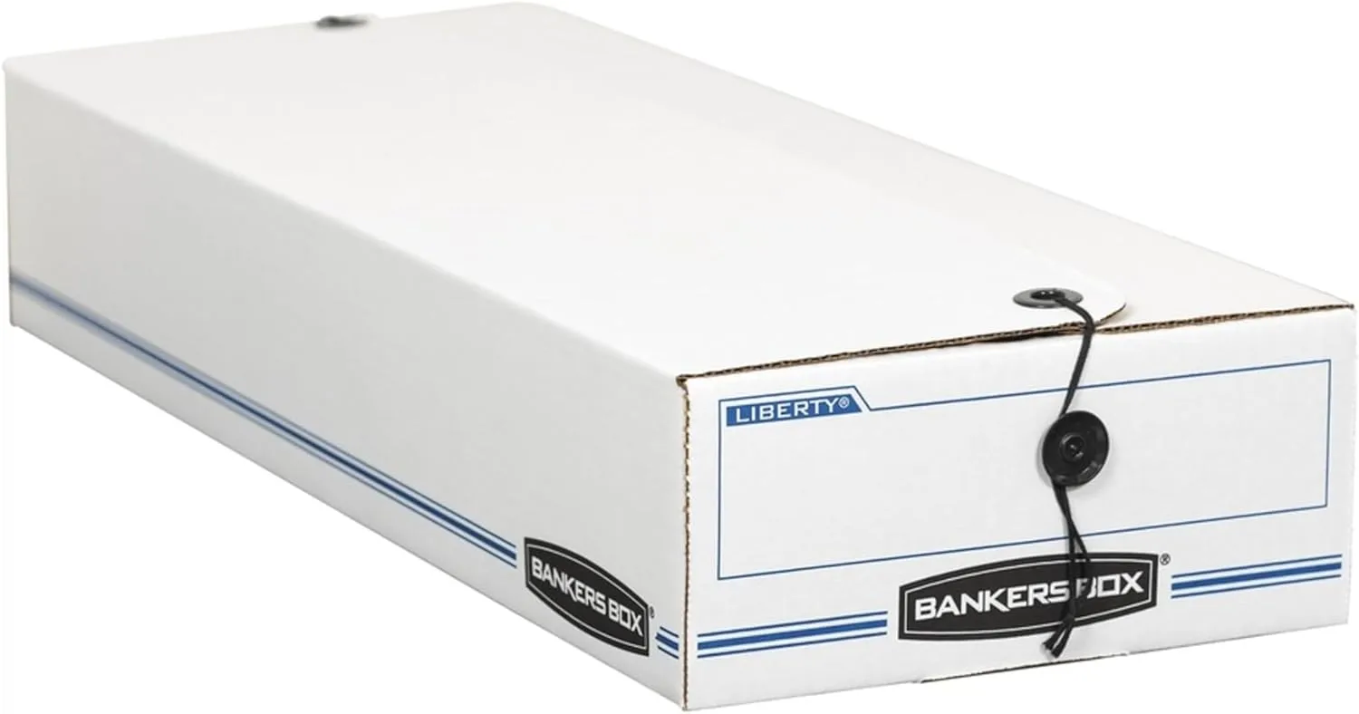 Bankers Box LIBERTY Check and Form Boxes, Standard Set-Up, String and Button, 4 1/4 x 6 x 23 1/4 Inches, Case of 12 (00003) 4.25" x 23.25" x 6"