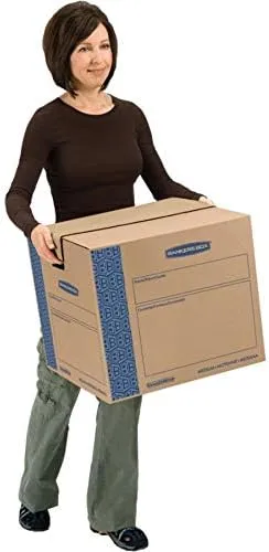 Bankers Box Medium Prime Moving Box 8 Pack, Reinforced Handles, Tape-Free Assembly, Attached Lid, 18-in x 15-in x 14-in (0062806) Medium 8 Pack