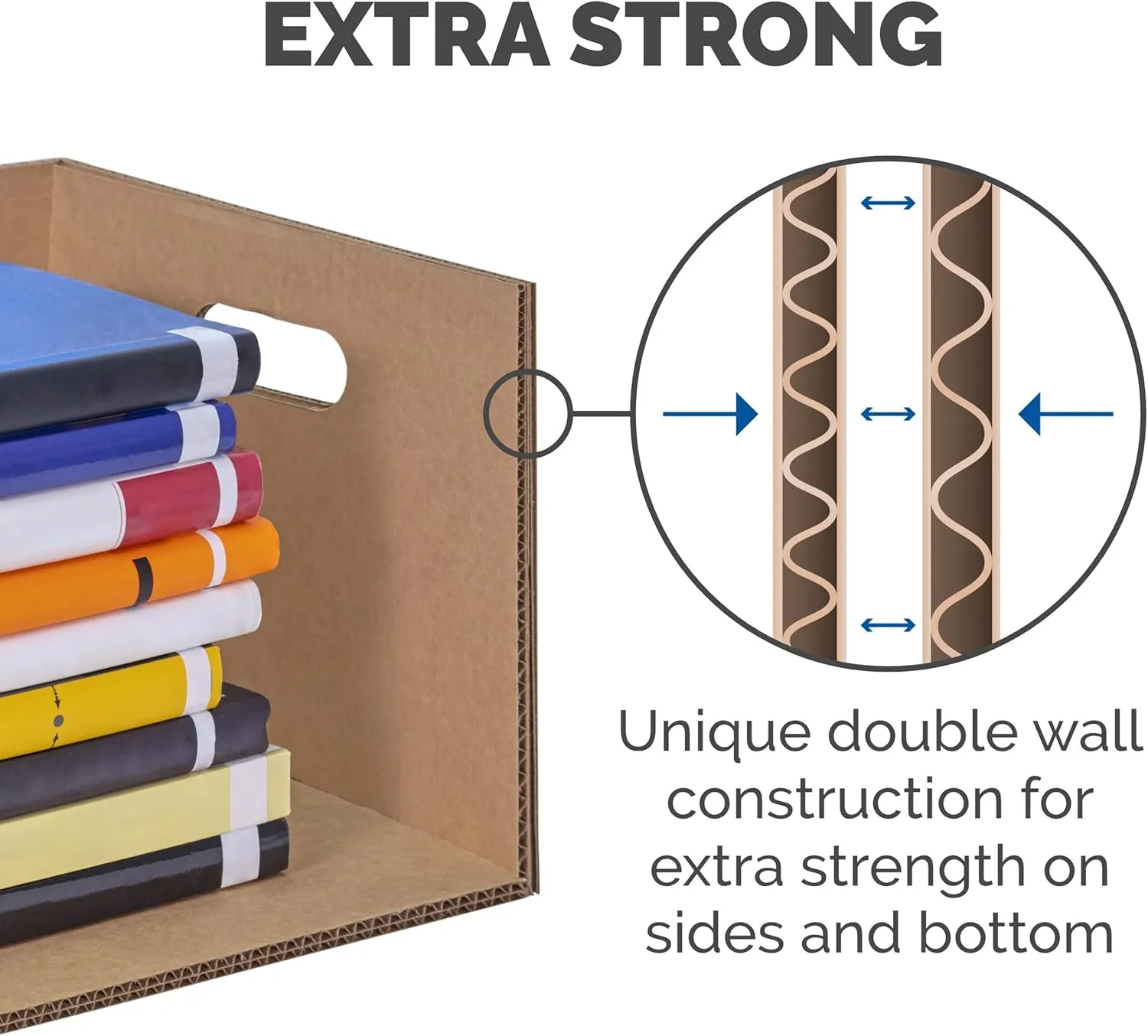 Bankers Box Medium Classic Moving Box 8 Pack, Reinforced Handles, Tape-Free Assembly, 19L x 15.5W x 14.5H