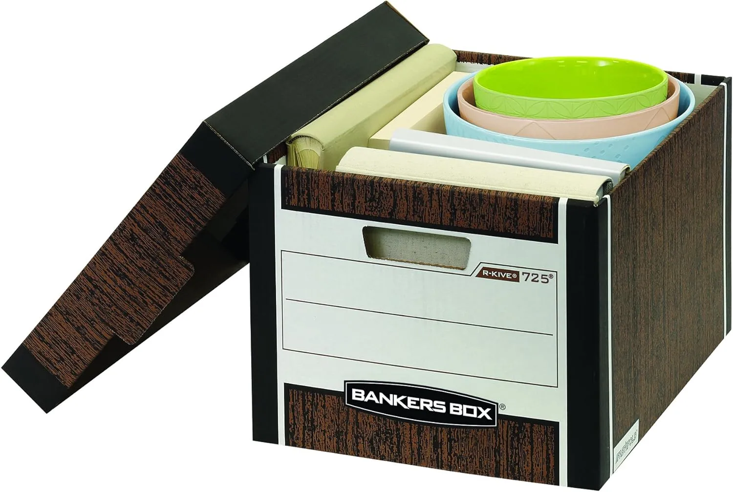 Bankers Box R-Kive Heavy-Duty File Storage Boxes, 12-Pack, Letter/Legal, Woodgrain