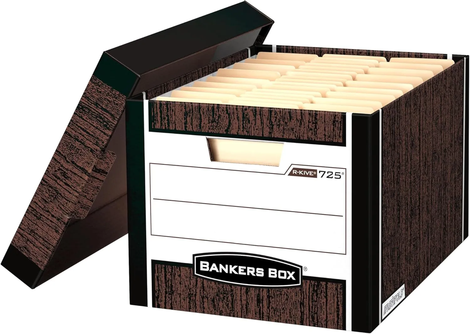 Bankers Box R-Kive Heavy-Duty File Storage Boxes, 12-Pack, Letter/Legal, Woodgrain