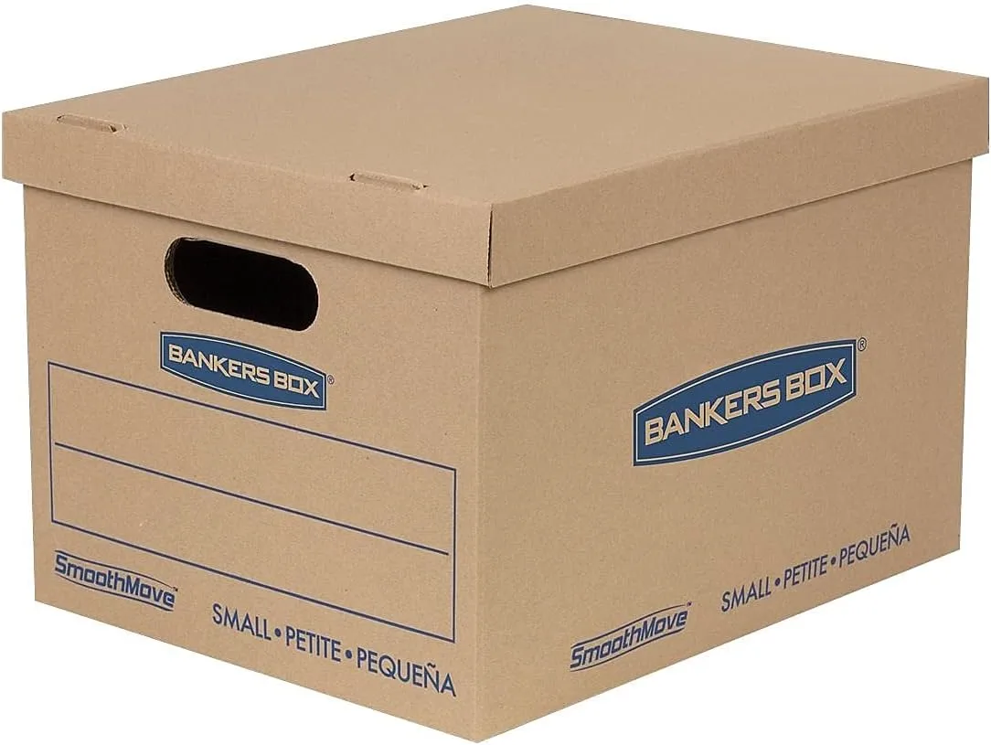 Bankers Box SmoothMove Classic Moving Boxes, 15 x 12 x 10 in, Kraft, 5 Pack