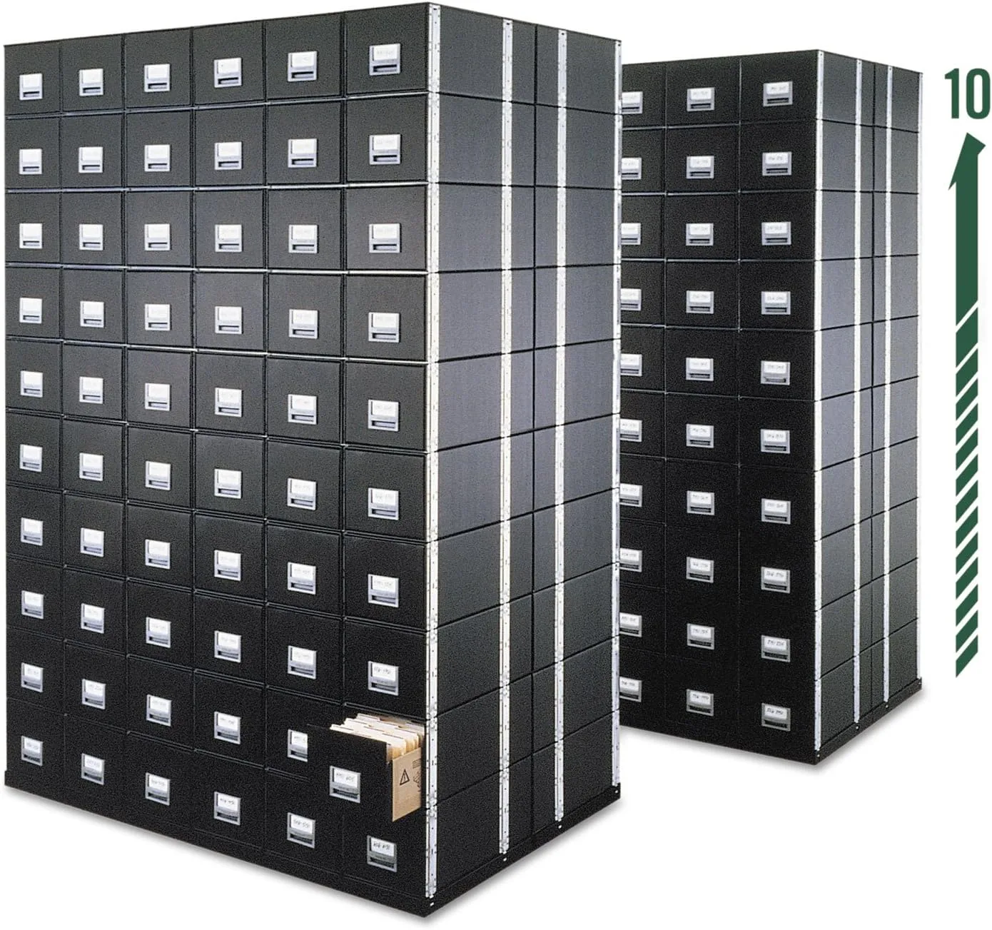 Bankers Box 6 Pack STAXONSTEEL Maximum Space Saving Filing Cabinet, Stacks 10 High, Steel Frame, Letter, Black Letter Size