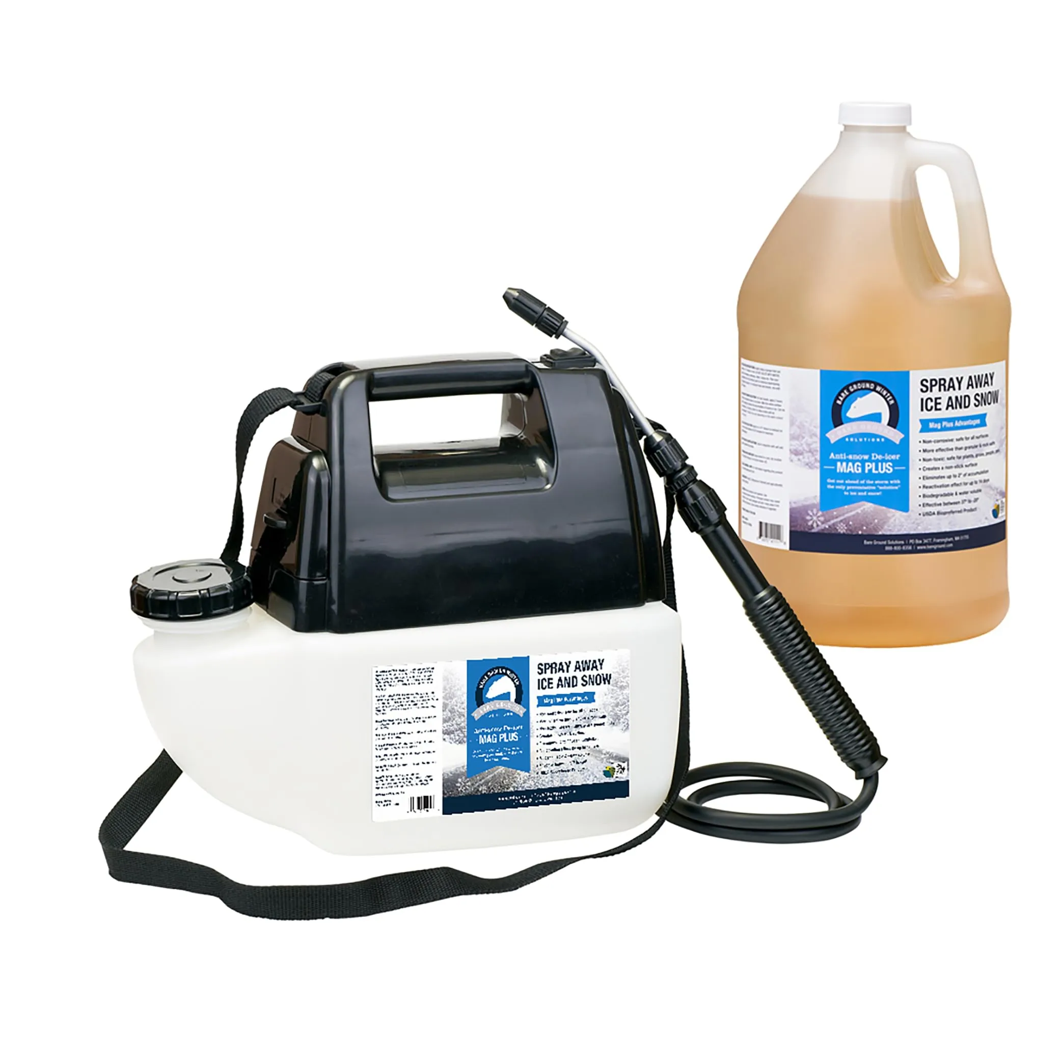 BARE GROUND All Natural Anti-Snow Liquid De-Icer with Battery Powered Sprayer