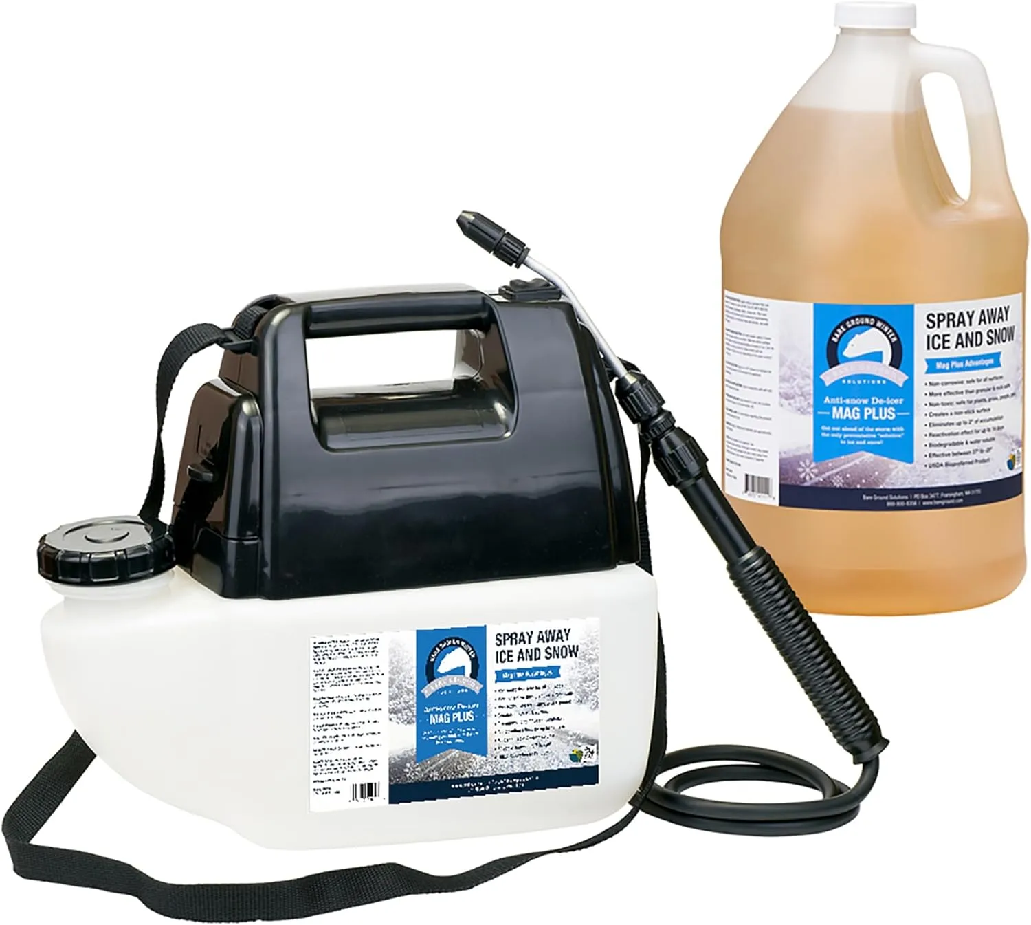 BARE GROUND All Natural Anti-Snow Liquid De-Icer with Battery Powered Sprayer