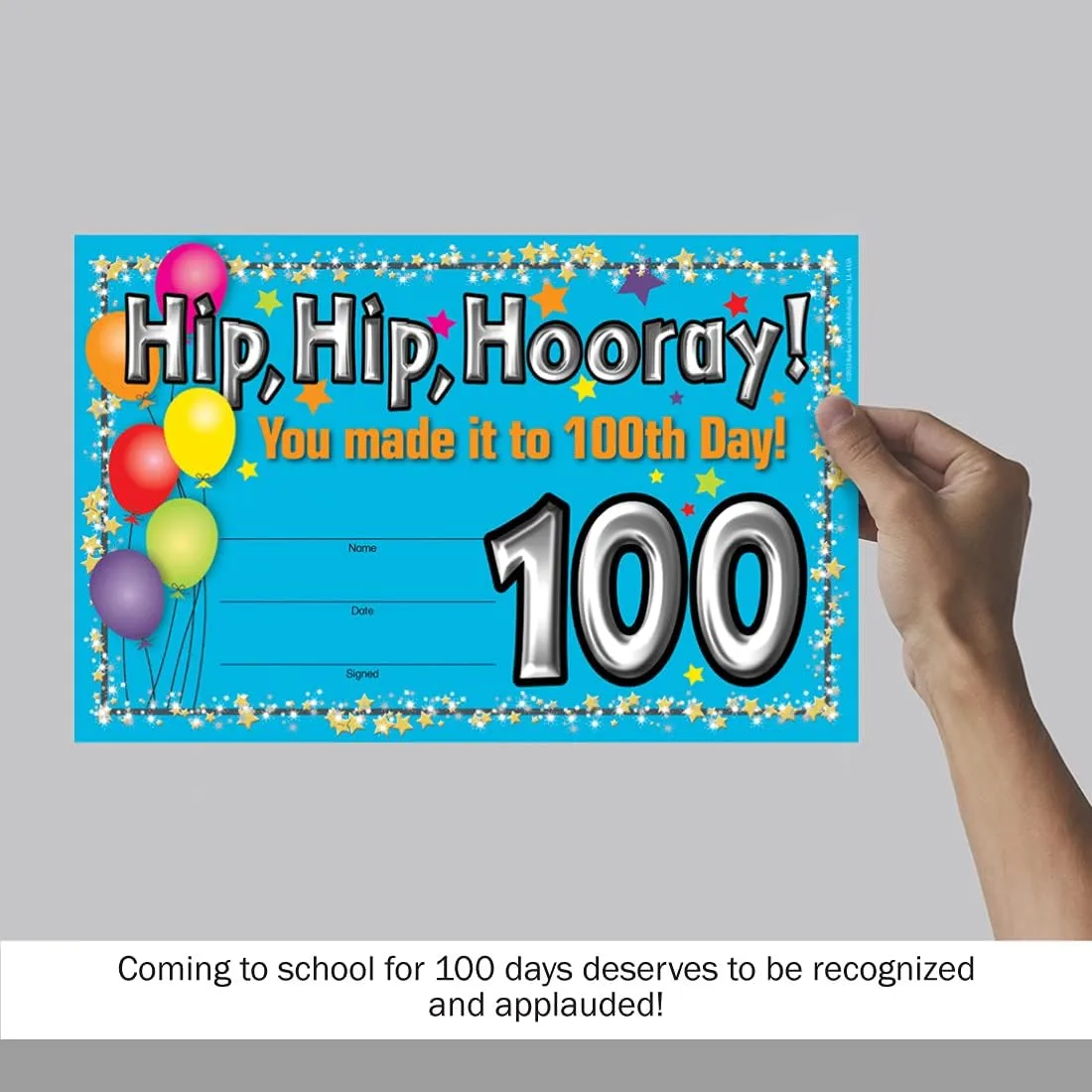 Barker Creek Recognition Awards, 100th Day, Celebrate Student Achievements with These Colorful Awards, 8.5" x 5.5"