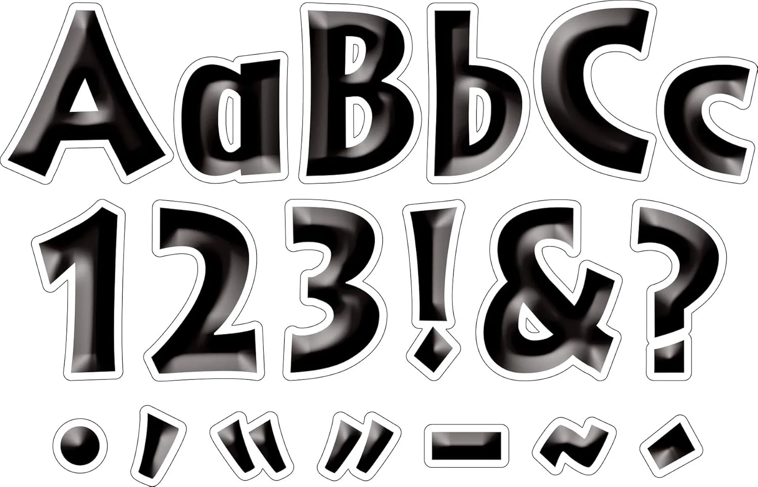 Barker Creek 2" Letter Pop-Outs 2-Pack, Black Tie Affair, Jazz Up Your Bulletin Boards with These Colorful Letters