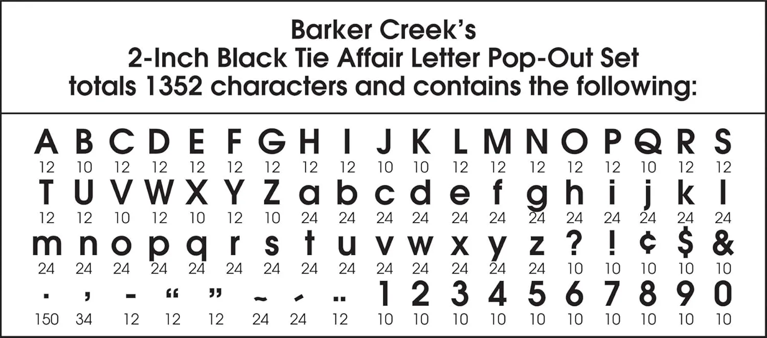 Barker Creek 2" Letter Pop-Outs 2-Pack, Black Tie Affair, Jazz Up Your Bulletin Boards with These Colorful Letters