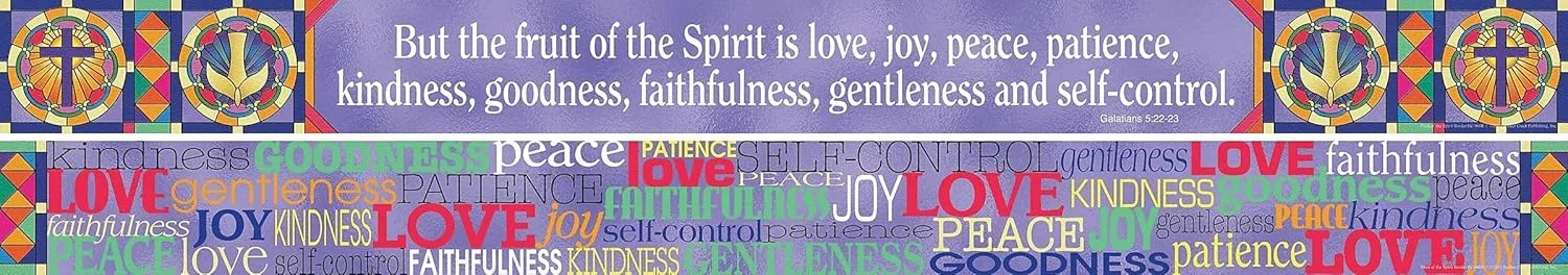 Barker Creek Double-Sided Spiritual Border with Inspirational Verse, Fruit of The Spirit, for Bulletin Boards