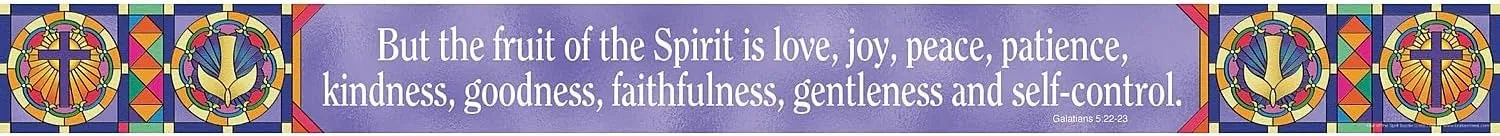 Barker Creek Double-Sided Spiritual Border with Inspirational Verse, Fruit of The Spirit, for Bulletin Boards