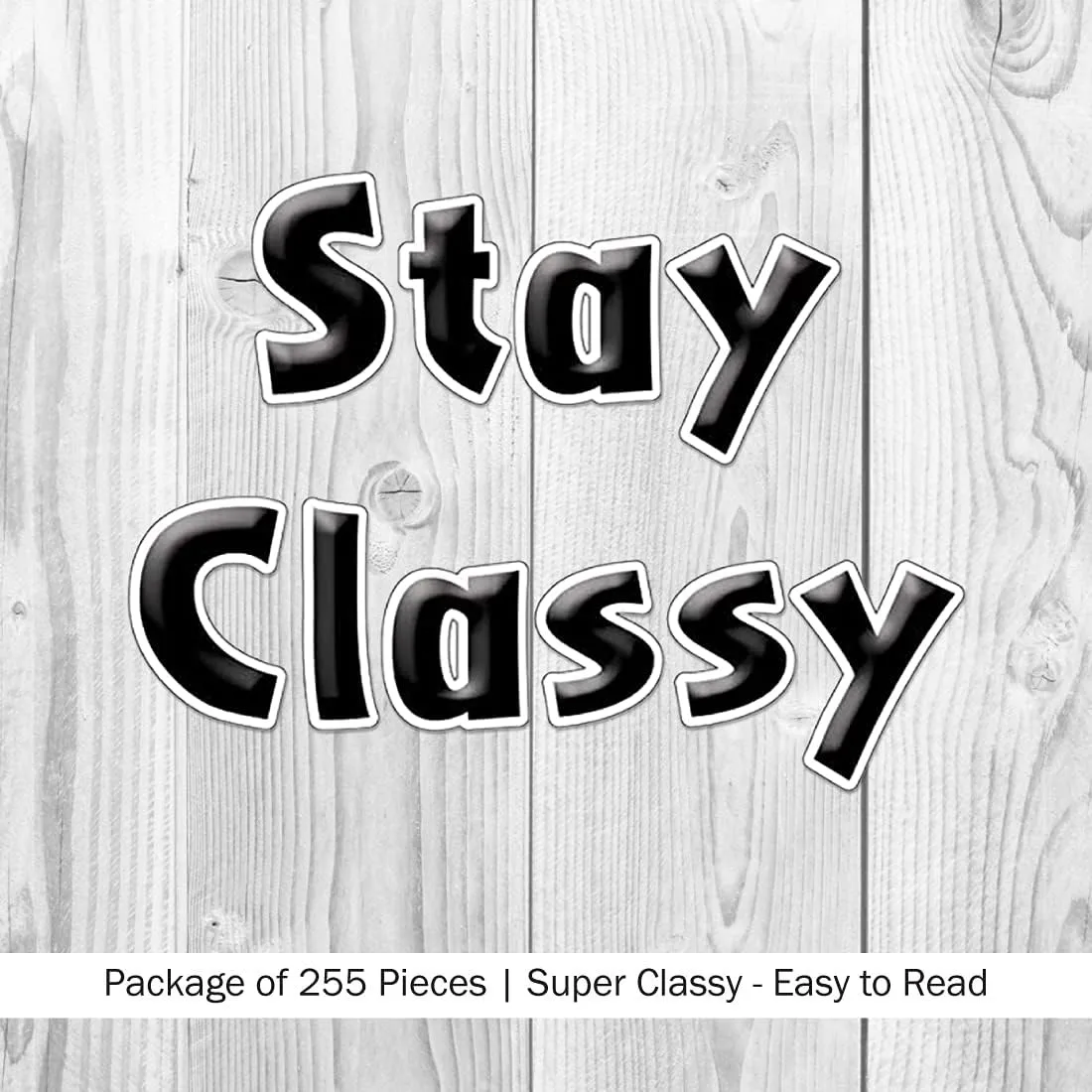 Barker Creek Letter Pop-Outs, 4" Black Tie Affair, Classy Black Designer Letters for Bulletin Boards, Breakrooms