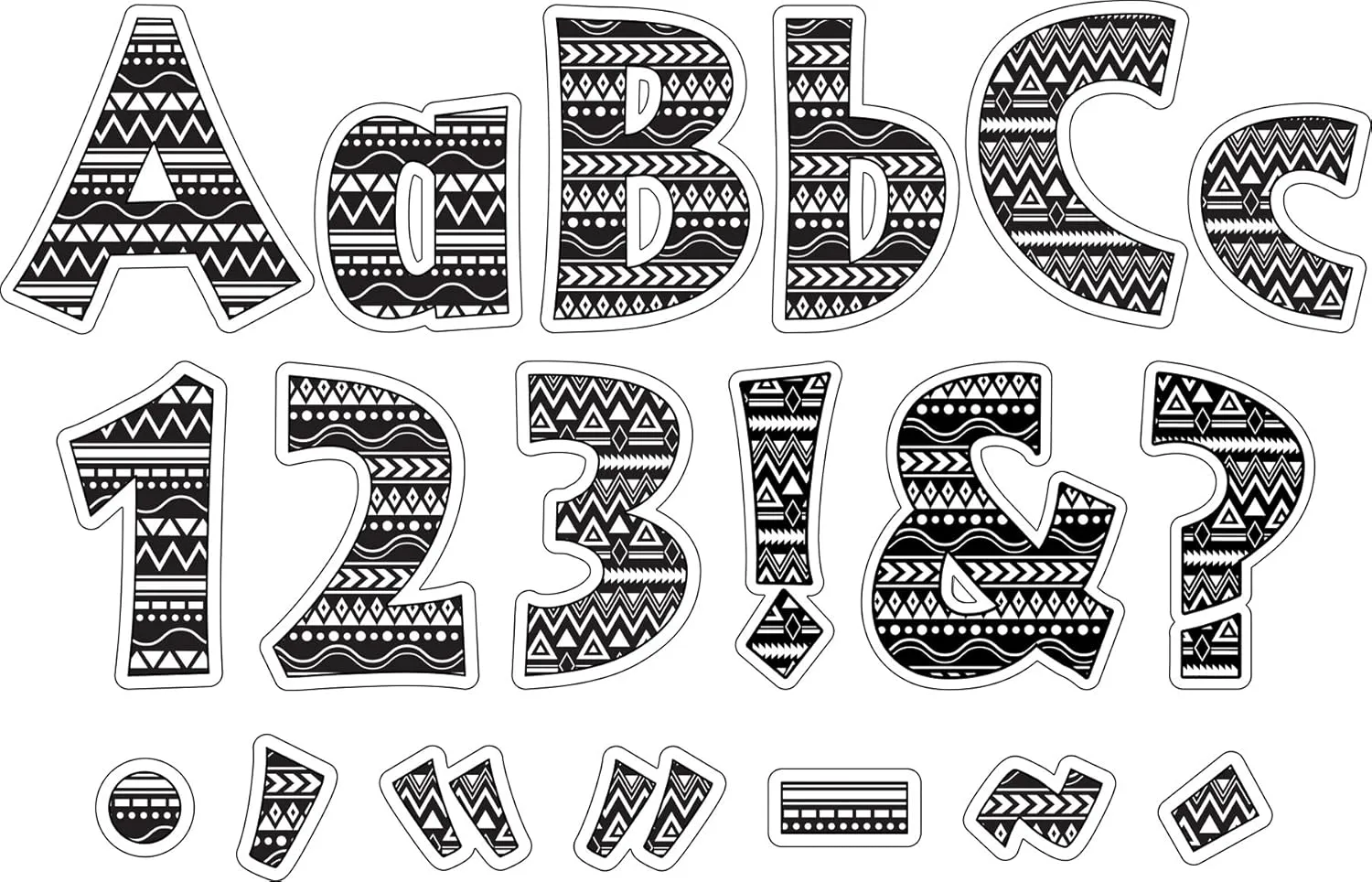 Barker Creek 4" Letter Pop-Outs 2-Pack, Boho Chic, Jazz Up Your Bulletin Boards with These Colorful Letters