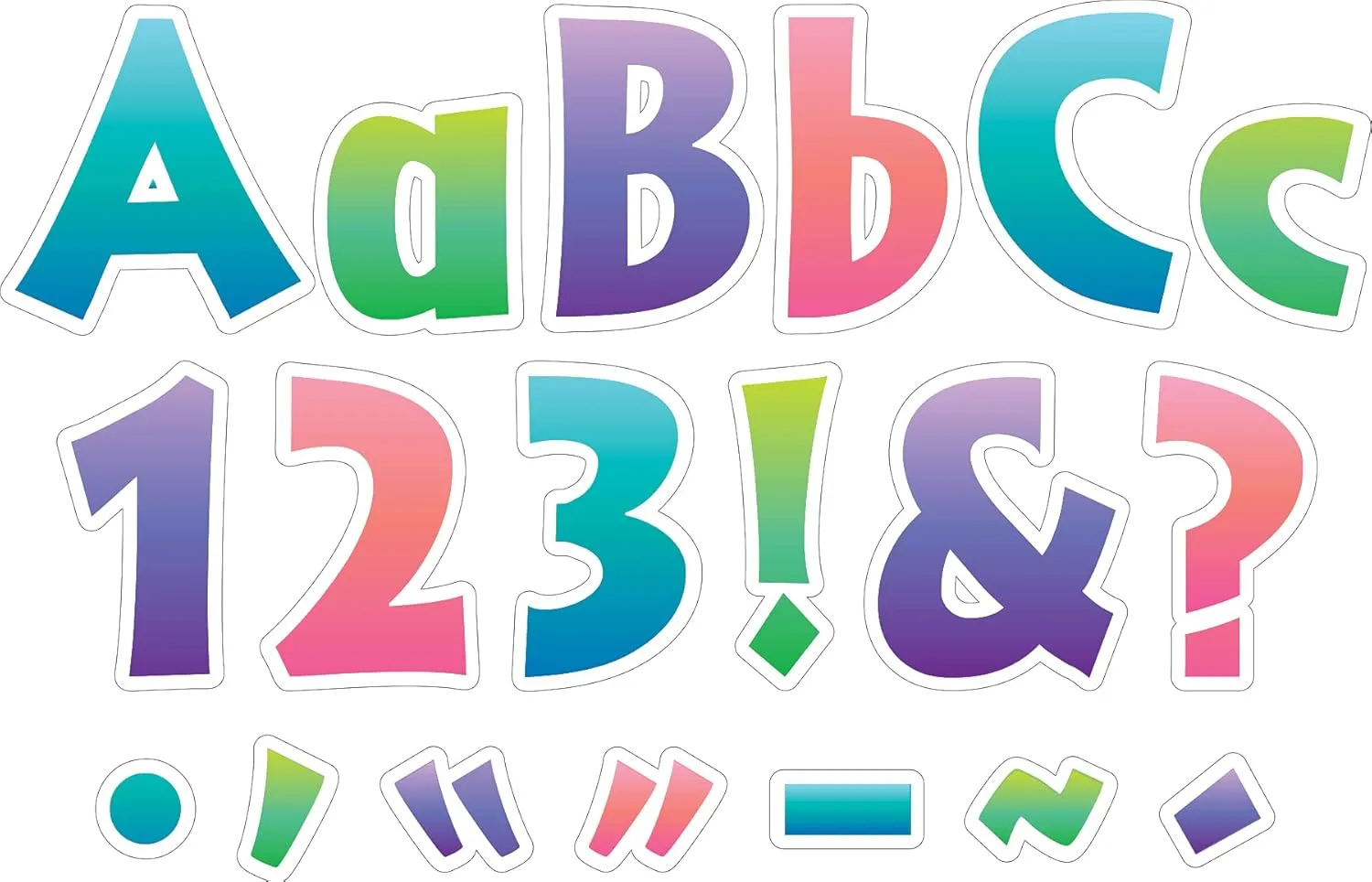 Barker Creek 4" Letter Pop-Outs 3-Pack, 765 Upper & Lowercase Letters, Numbers & Punctuation