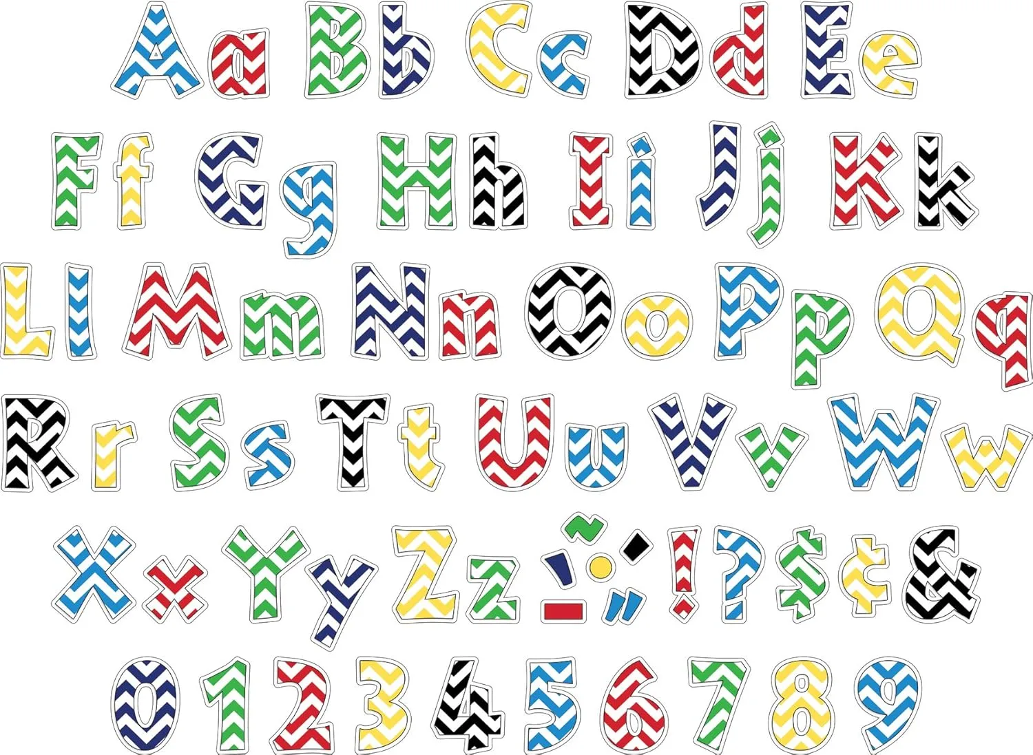 Barker Creek 4" Letter Pop-Outs 2-Pack, Nautical Chevron, Jazz Up Your Bulletin Boards with These Colorful Letters