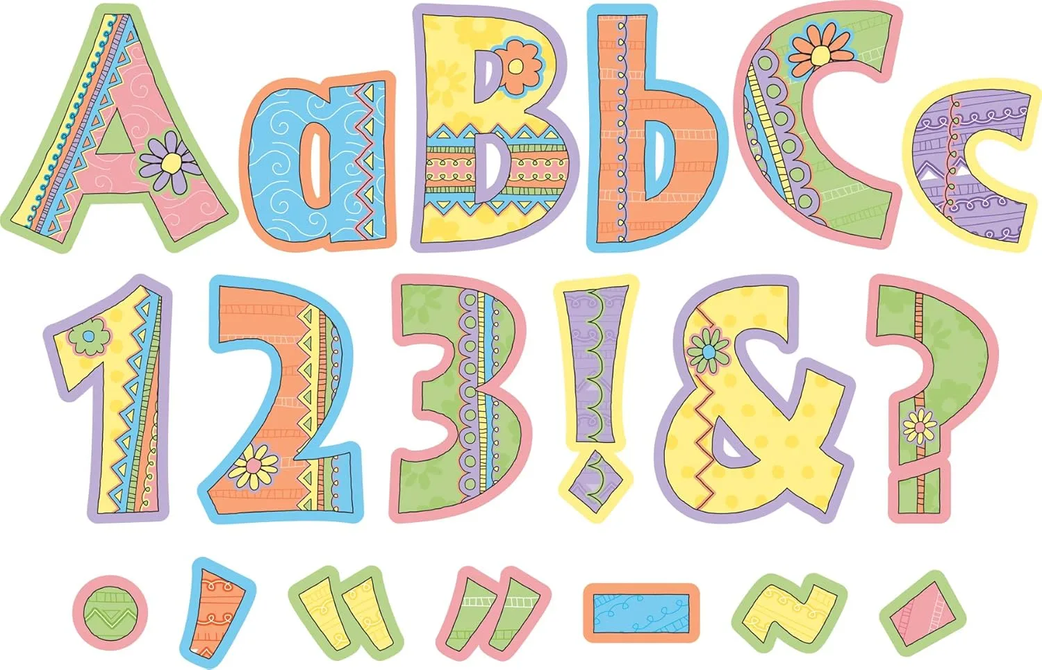 Barker Creek Letter Pop-Outs, 4" Pink Lemonade, Multicolor Designer Letters for Bulletin Boards, Breakrooms, Reception Areas