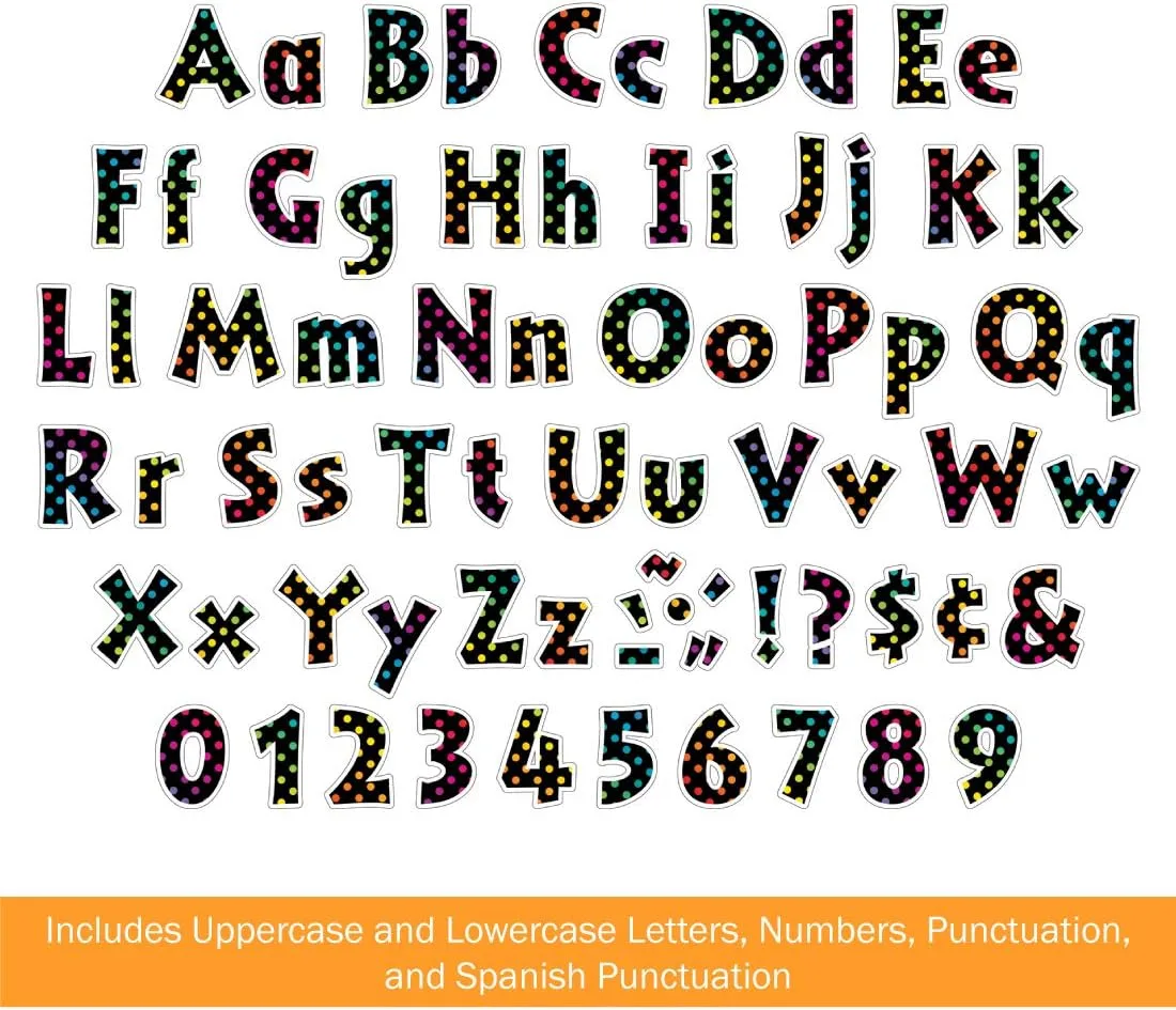 Barker Creek Letter Pop-Outs, 4" Over The Rainbow, Multicolor Designer Letters for Bulletin Boards, Breakrooms