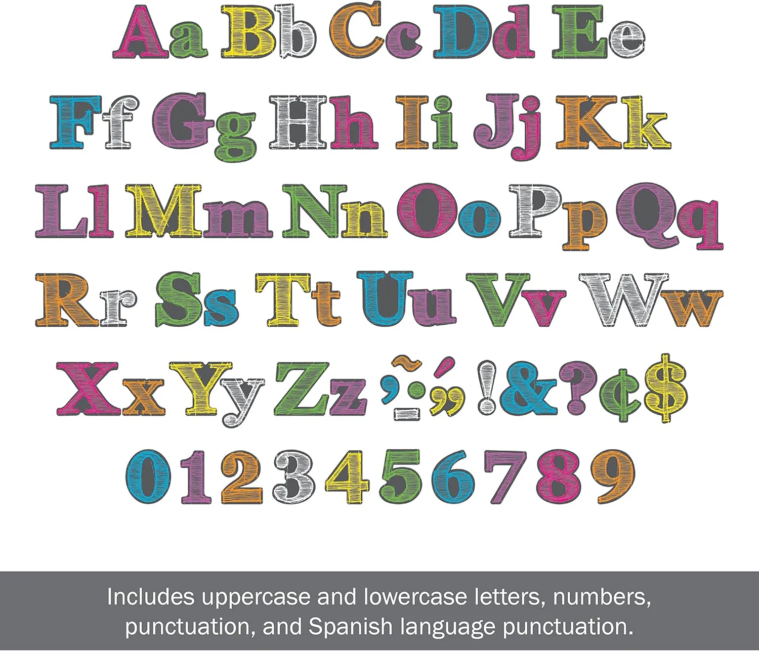 Barker Creek 468-Piece Chalk Letter Pop-Out Set, Includes Two Packages of Letters