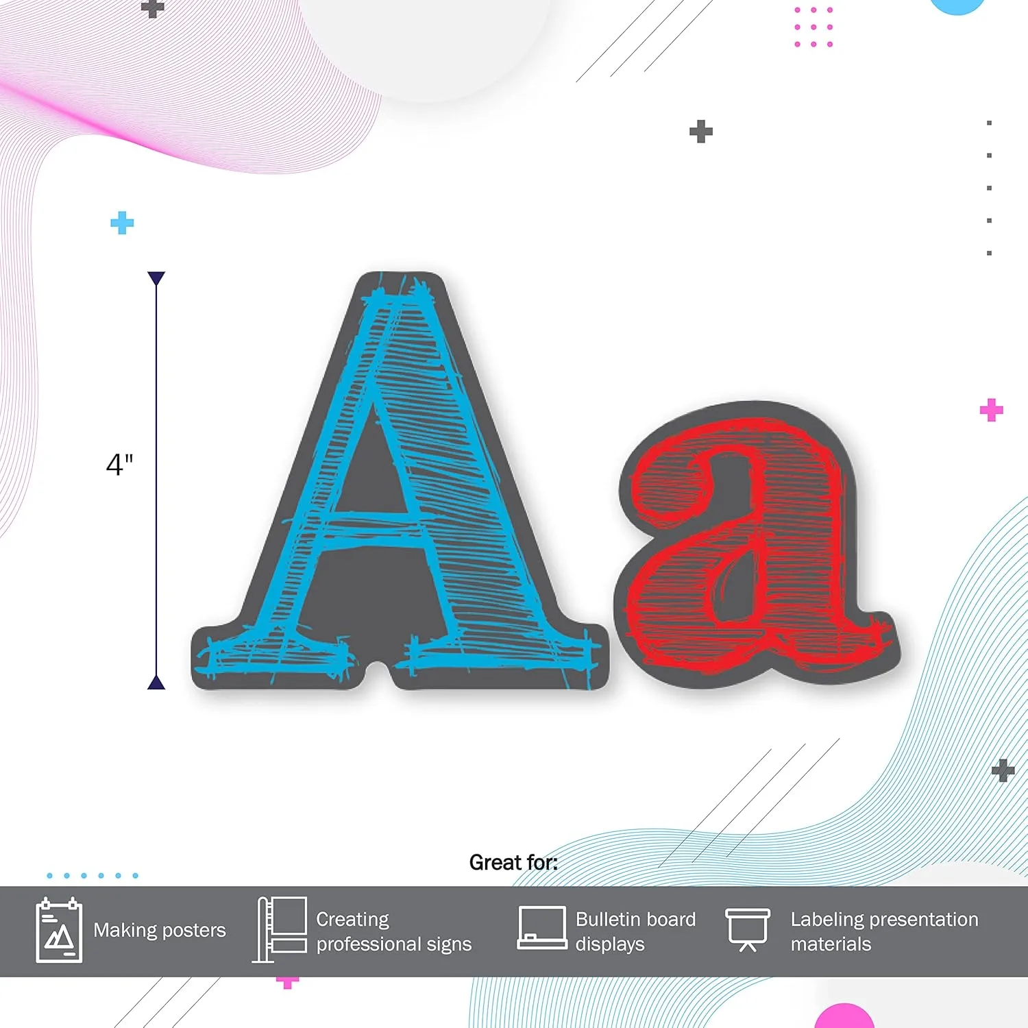 Barker Creek 468-Piece Chalk Letter Pop-Out Set, Includes Two Packages of Letters