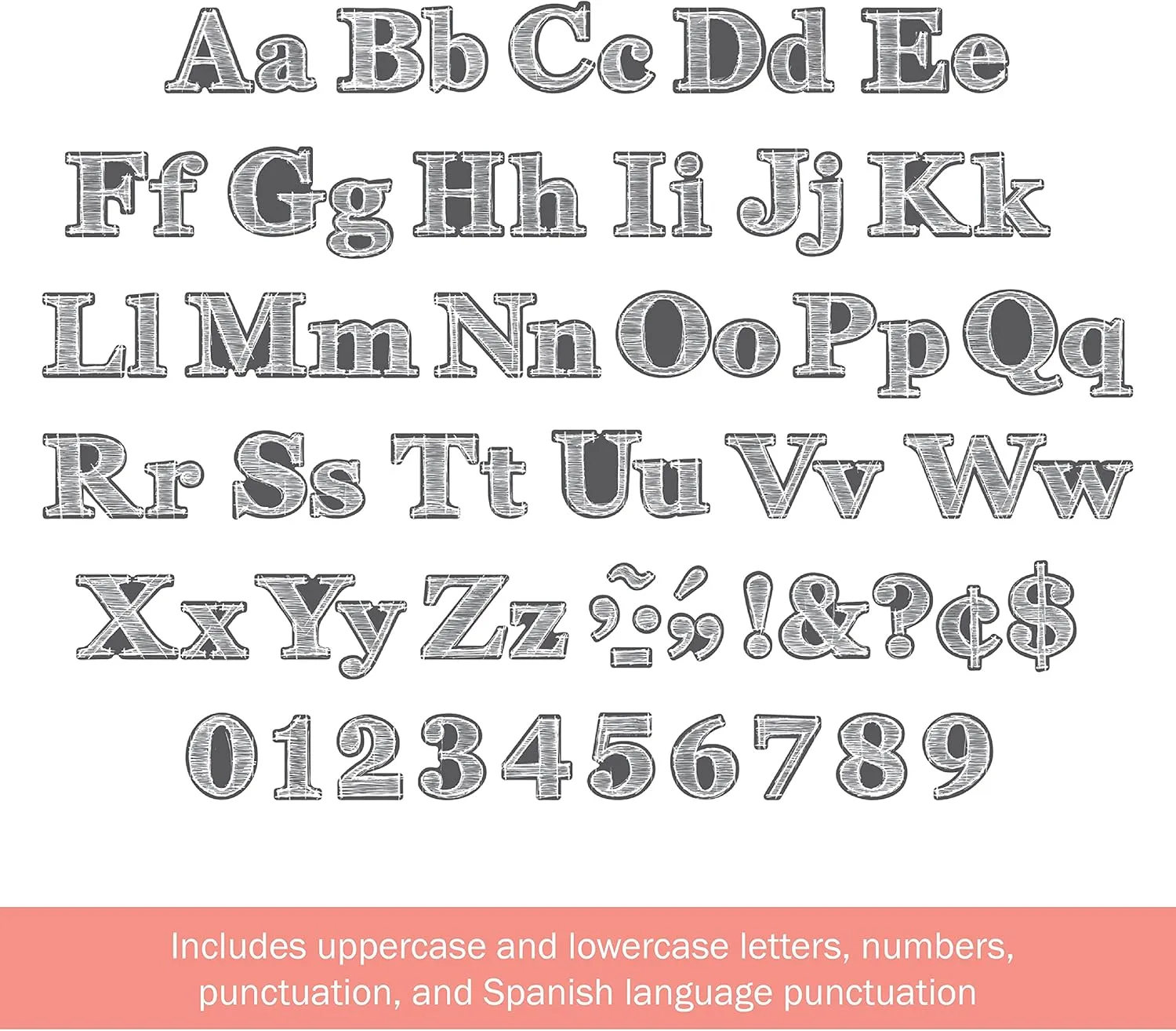 Barker Creek 468-Piece Chalk Letter Pop-Out Set, Includes Two Packages of Letters