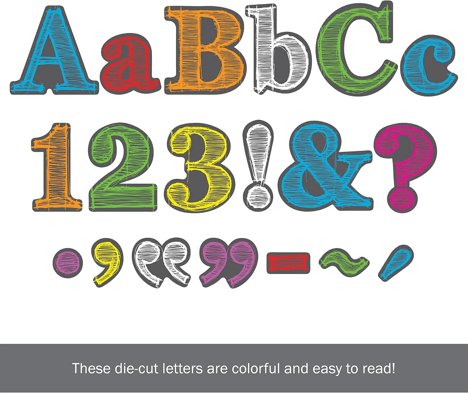 Barker Creek 4" Letter Pop-Outs, Die-Cut Letters, Numbers & Punctuation