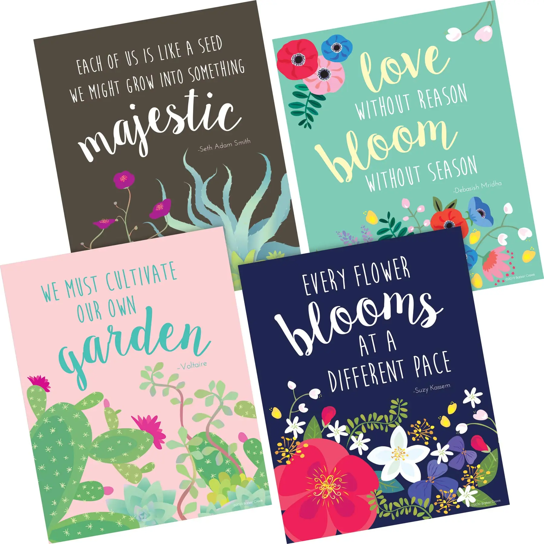 Barker Creek Set of 4 Inspirational 8 x 10 Art Prints