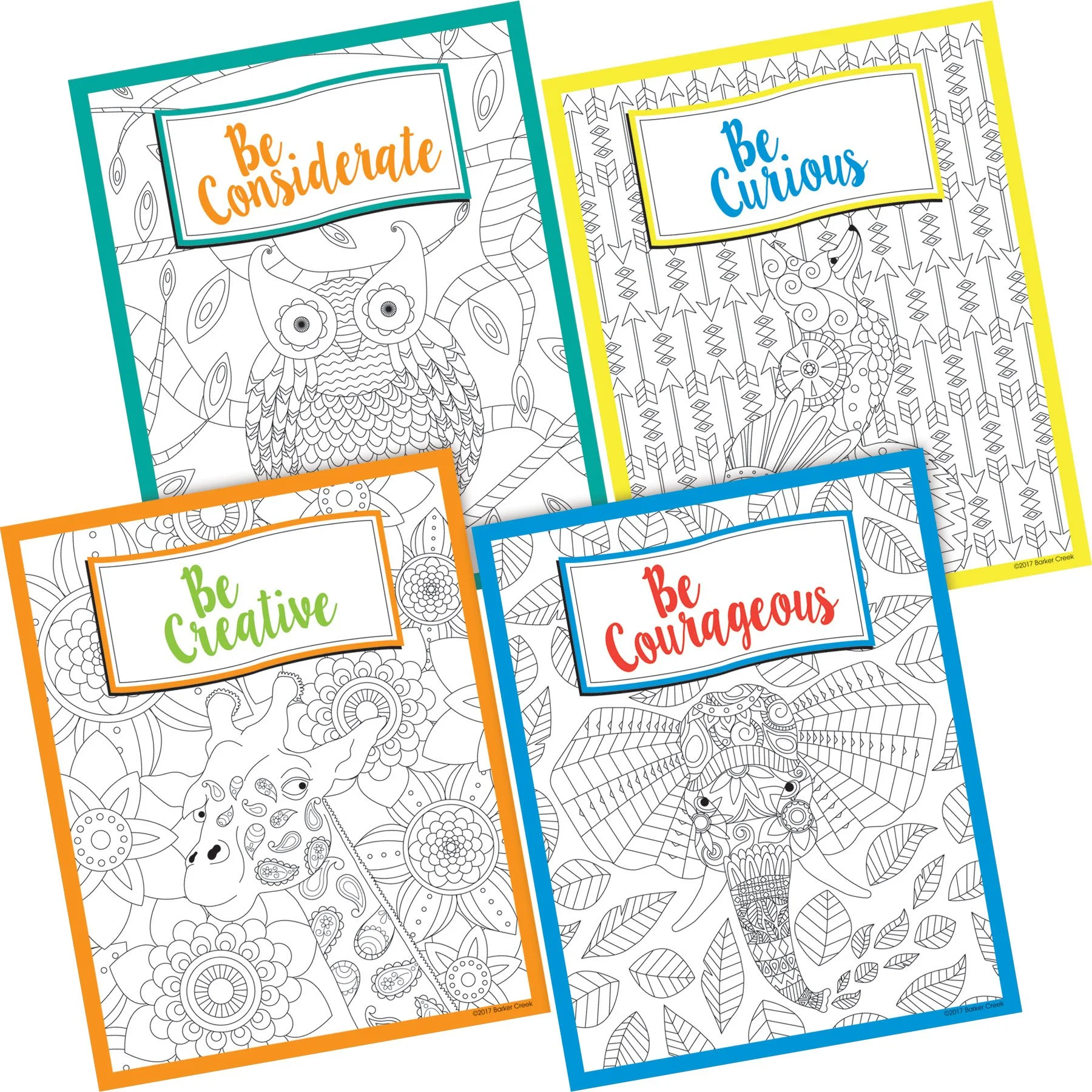 Barker Creek Set of 4 Inspirational 8 x 10 Art Prints