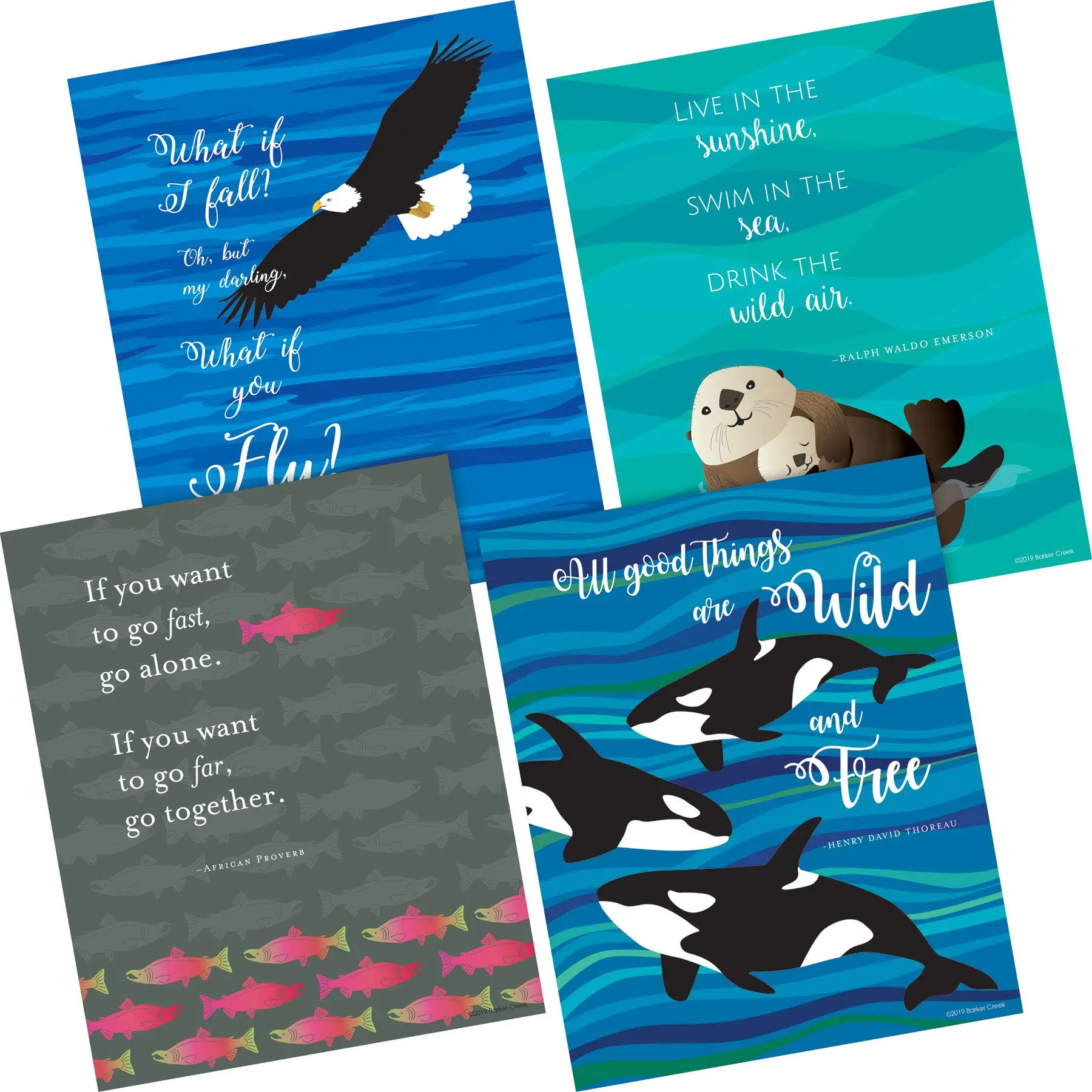 Barker Creek Set of 4 Inspirational 8 x 10 Art Prints