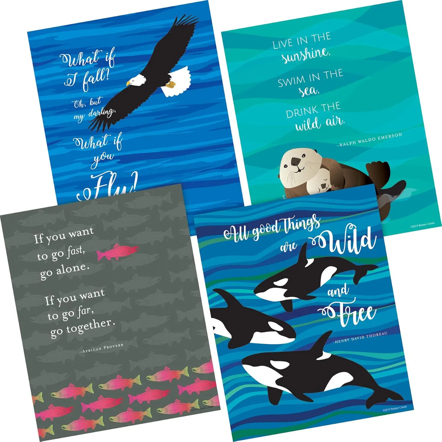 Barker Creek Set of 4 Inspirational 8 x 10 Art Prints