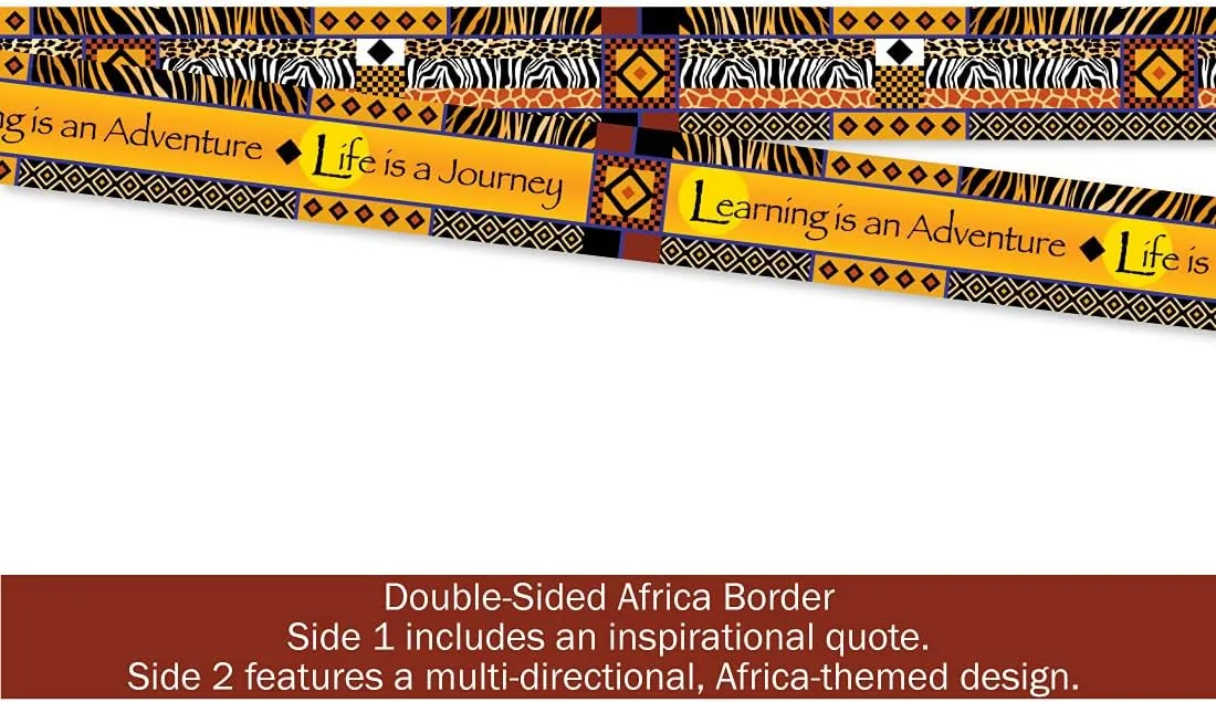 Barker Creek Double-Sided Border, Africa, for Bulletin Boards, Reception Areas, Halls, Break Rooms, Office, School