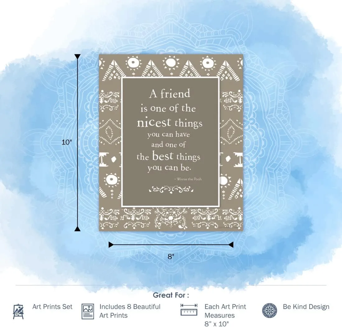 Barker Creek Art Prints Set of 8, Be Kind, Inspirational Art Prints with a Mindfulness Theme, 8" x 10", Suitable for Framing