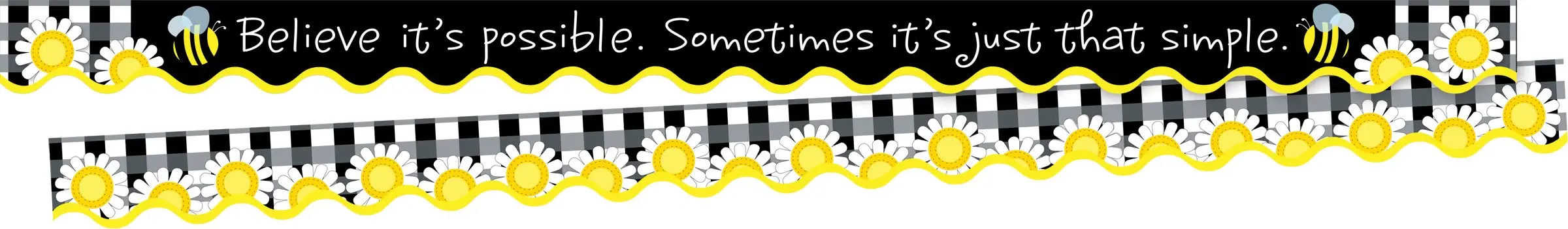 Barker Creek Double-Sided Scalloped Border with Inspirational Quote, Believe, for Bulletin Boards, Reception Areas, Halls